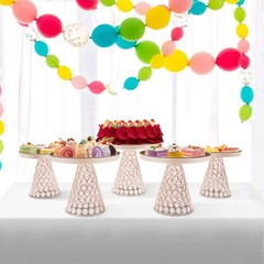 5-piece Crystal Cake Stand-french Gold Cake Stand For Wedding & Ceremony Bakery