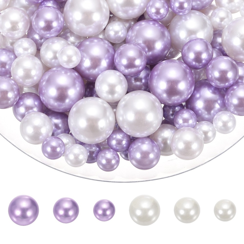 150 Pcs Pearl Bead for Vase Filler 20/14/10mm Floating Bead(Light Purple White)
