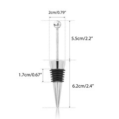 10PCS Beadable Wine Stoppers, Beaded Bottle Cap Zinc Alloy Silver+black