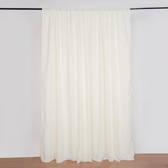 IVORY 10 ft x 10 ft Polyester Sheer Chiffon Dual Layer CURTAIN Rod Pockets Party