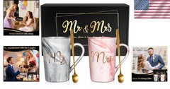 14-Ounce Mr and Mrs Coffee Mug Set – Stylish Wedding & Anniversary Gifts 2026