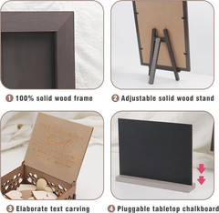Solid Wood Wedding Guest Book Alternative – Rustic Drop Top Picture Frame Sign w