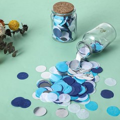 Yuanchu Multicolor Round Confetti, 6000 Pieces Paper Small, Blue and White