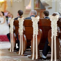 10 Wedding Aisle Decorations – Pre-Assembled Pew Flowers, Artificial Wisteria &