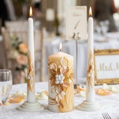 Magik Life Unity Candle Set For Wedding 6 Two 10 Taper Burning Wedding Unity