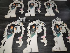 Vtg Hallmark Wedding Centerpiece 6os 70s Honeycomb Bride Groom Arch Lot Of 6
