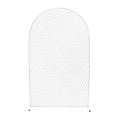 White Metal Wedding Arch Backdrop Background Mesh Wall Circle Balloon Arch Sale