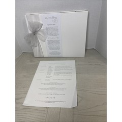 Tessera Publishing Our Wedding Memory Book White Silver Bow Acid Free 42 Pages