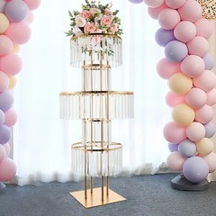 Tall Wedding Centerpieces Flower Stand,43.3 Inches Gold Crystal Vases USA