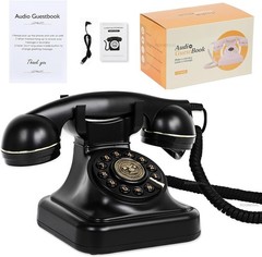 ROOMEDAL Audio Guest Book Wedding Phone,Vintage Voice Message Recorder Telephone