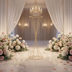 Metal Hourglass Flower Holder Wrought Iron Event Decoration for Reception,