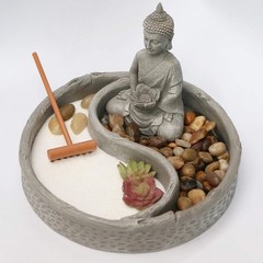 Nature’s Mark Mini Zen Garden Kit for Desk with Lotus, Buddha Multicolor