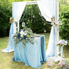 Tabletop Decor Set Artificial Flower With Tablecloth & Table Runner Home Wedding