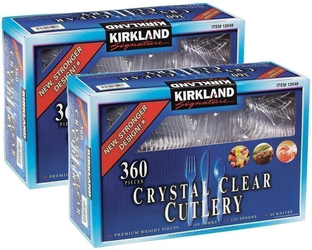 2 Pack | Kirkland Signature Crystal Clear Cutlery 360-count