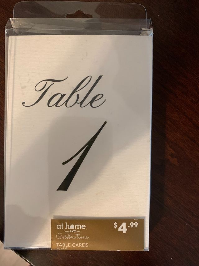 Wedding Table Numbers 13 to 24