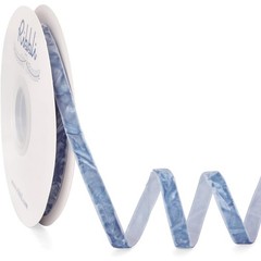 Ribbli Dusty Blue Velvet Ribbon 3/8″ x 10 Yards Crinkled Luxury Gift Wrap Craft