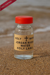 Holy Water From The Jordan River In 1 7/8 Inch Glass Vial 10 Ounces, Multi