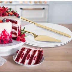Golden Cake Cutting Set, Knife & Server, Thickened Steel, Gift for Wedding
