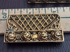 Set 6 NOS brass rose place card holder stands MCM modernist dinner party