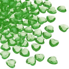 250Pcs Acrylic Heart Gems Heart Shaped Bauble Vase Fillers Ornaments Green