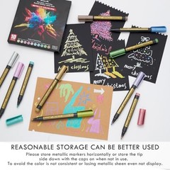 Metallic Marker Pens – Colors Medium Point Metallic Markers for Rock 10