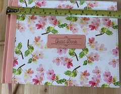 Floral, Peach, Pink, Guestbook With Spiritual Quotes Throughout, Ribbon Marker