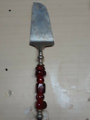 Vintage Red Large Bead Wedding Anniversary Cake Server Flatware Serving India