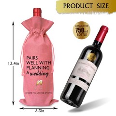 Tesedupoole Wine Bag Wedding Gift for Mr and Mrs – 1 Count (Pack of 1), Pink