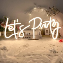 Custom Let’s Neon Signs Large sign with Dimmer for Bachelorette Engagement Fi…