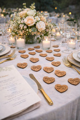 100 qty 1″ Happily ever after Wood Hearts Table Confetti Wooden Wedding Decor