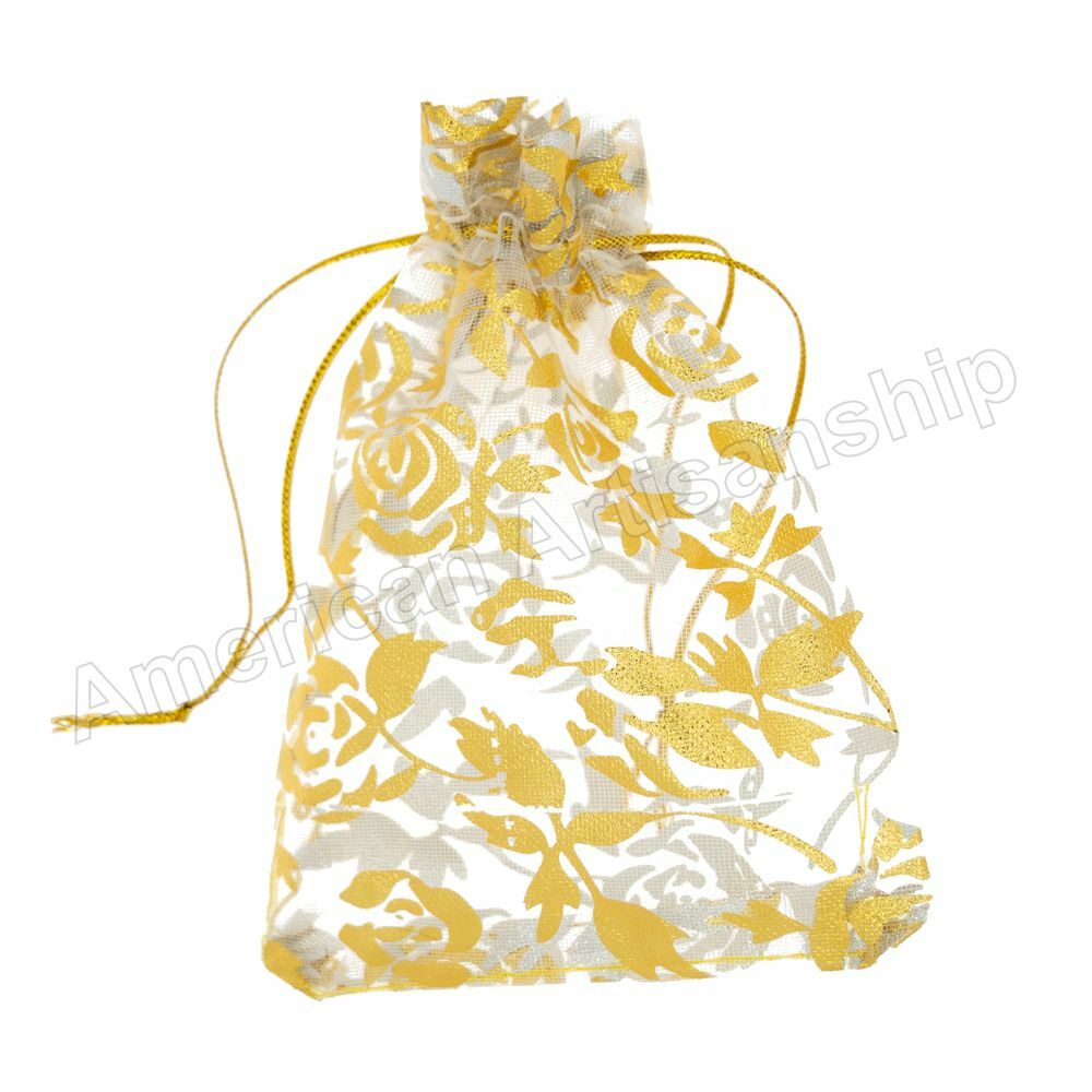 Premium Sheer Drawstring Organza Jewelry Pouches Wedding Party Favor Gift Bags