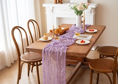 FEXIA Lilac Cheesecloth Table Runner 35×120 Inches Spring 1 Pack-10FT,