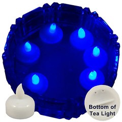 NEW 6 Blue Led Floating Floral Tea Light Candle for Wedding Centerpiece Decor