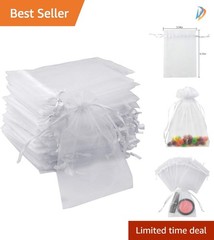 Versatile 50pcs Organza Gift Bags in Mixed Colors with Secure Drawstring Closure