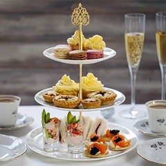 3 Tier 14″ Heavy Metal Cake Stand Holder Fruit Plate Stand Fitting Scepter Gold