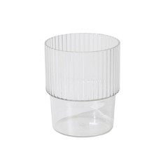 12 Clear Stackable Ribbed Reusable Plastic cups Centerpieces Decorations