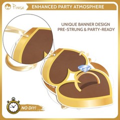 Pirese Happy Engagement Banner, Just Engaged Gold