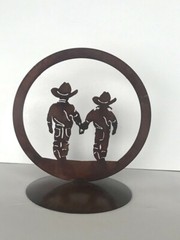 Laser Cut Steel Cake Top, Western Love, First Love