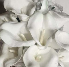 Ivory White Calla Lily Bridal Wedding Bouquet Accessories