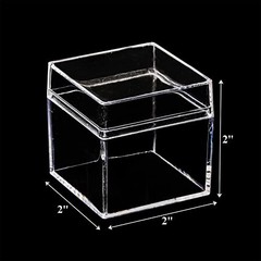 36 Pack Acrylic Boxes with Lid, Clear Square Cubes Treat Gift Boxes Candy