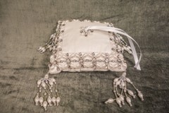 OLIVIA RIEGEL Crystal & Pearl Beaded «Emily» Ring Bearer Pillow New in Box