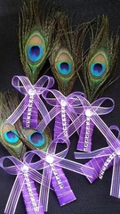 Peacock Feather Wedding BOUTONNIERE for Groom Groomsmen CORSAGE PROM Quinceañera