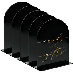5 Pack Blank Black Arched Acrylic 8×10 In Wedding Table Signs With Stands