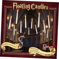 Halloween Decorations – Floating Candles with Pillar Candles with Wand Remote