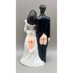 Funny Mooning Wedding Cake Topper Bride Groom Gag Cutouts Quirky Unique 4.5″