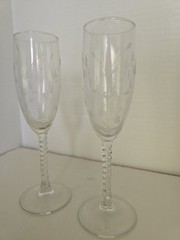 Lillian Rose Crystal Toasting Stem Glasses Wedding Champagne Flute Set 8″ Floral