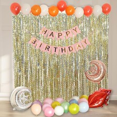 4 Pack Wavy Champagne Gold Foil Fringe Curtain Backdrop