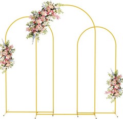 Versatile Gold Metal Arch Stand 3 Sizes 7.2FT 6.6FT 6FT for Decorations