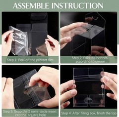 45 Pack 3x3x3 Inches Clear Favor Boxes with Ribbons, Transparent Plastic Cube…
