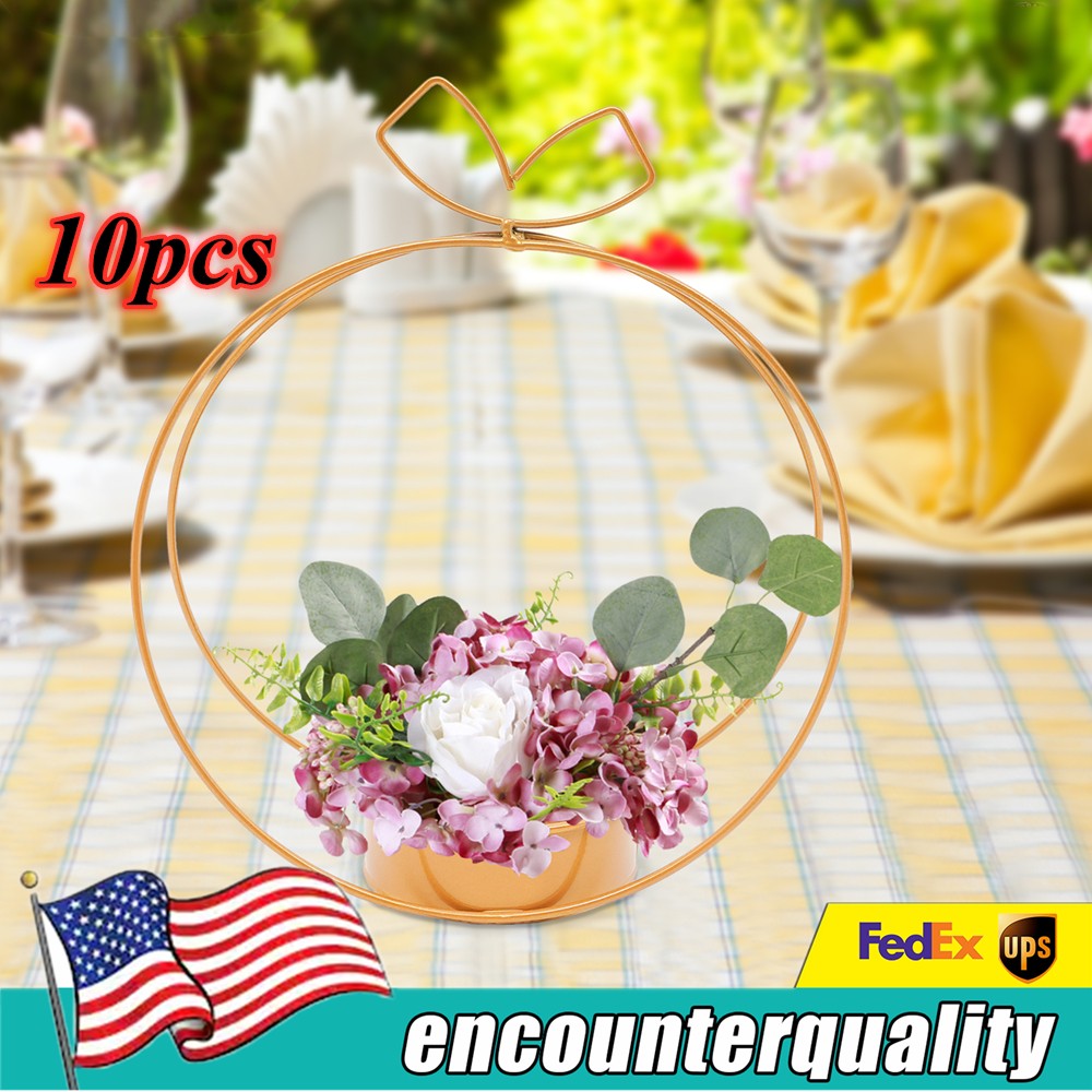 Elegant Wedding Centerpieces Party Decor 10Pc Metal Geometric Gold Centerpiece